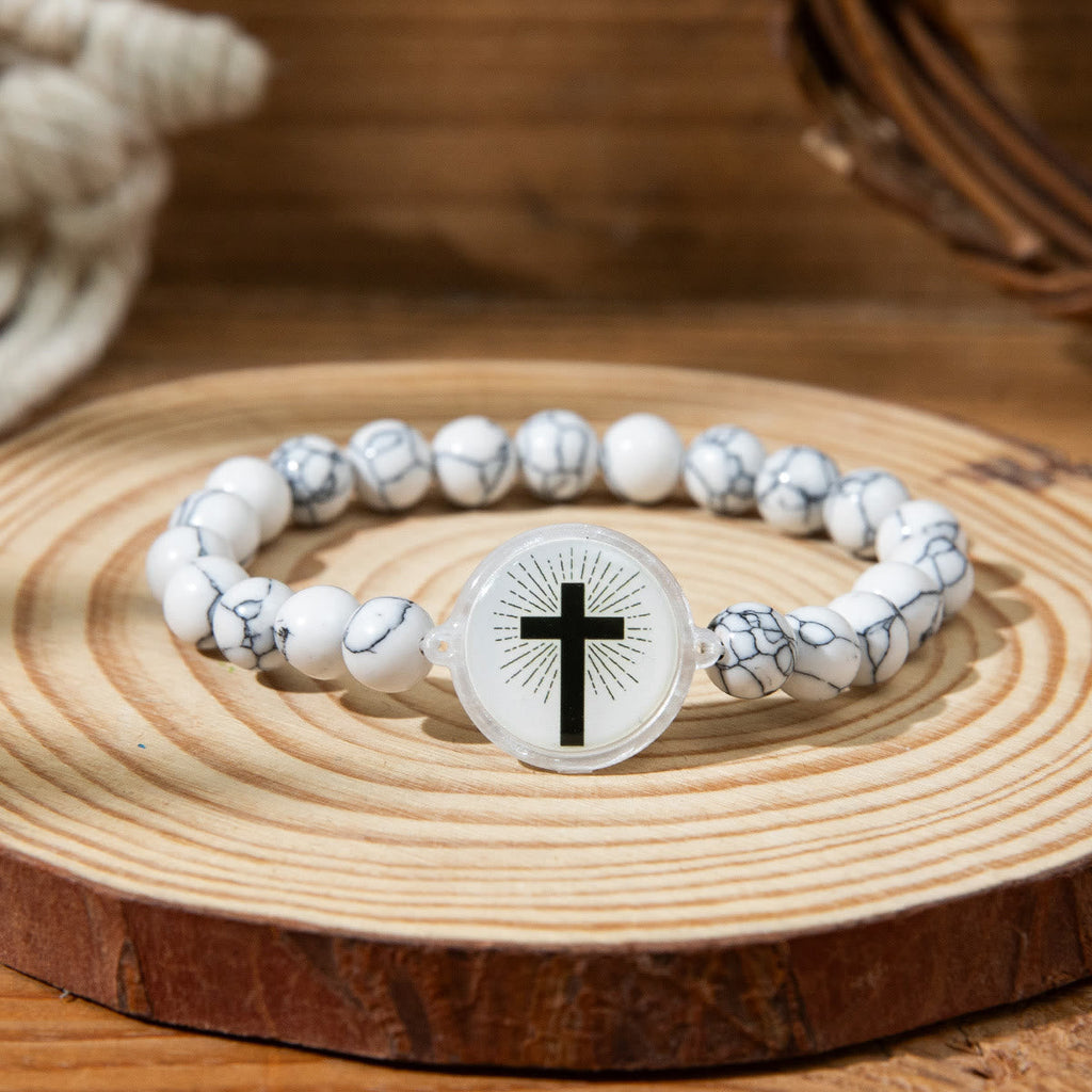 NFC-Enabled Natural Stone Bible Verse Bracelet