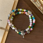 Multi-Color Cat’s Eye Bead Bracelet(Necklace for Kids) with I Love