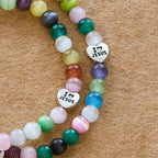 Multi-Color Cat’s Eye Bead Bracelet(Necklace for Kids) with I Love
