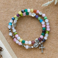 Multi-Color Cat’s Eye Bead Bracelet(Necklace for Kids) with I Love