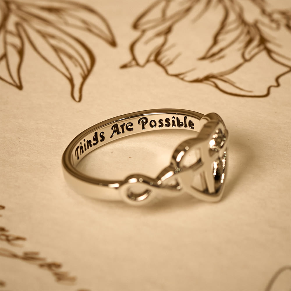 Heart Cross Faith-Bonded Ring