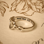 Heart Cross Faith-Bonded Ring