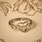 Heart Cross Faith-Bonded Ring