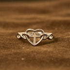 Heart Cross Faith-Bonded Ring