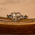 Heart Cross Faith-Bonded Ring