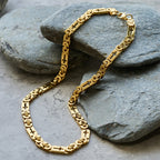 Tri-Color Cross-Embedded Chain Necklace & Bracelet