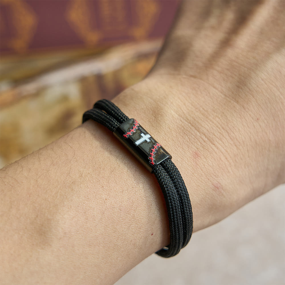 Cross Paracord Basketball Soccer Baseball Bracelet
