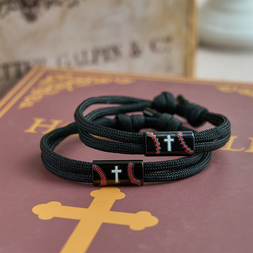 Cross Paracord Basketball Soccer Baseball Bracelet