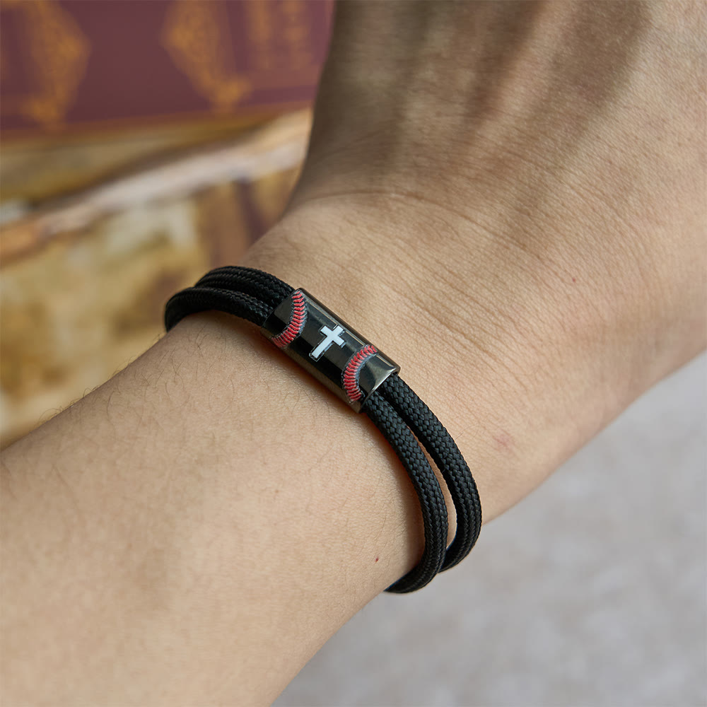 Cross Paracord Basketball Soccer Baseball Bracelet