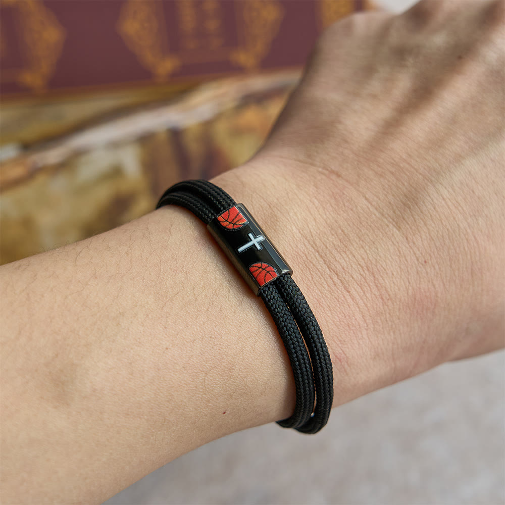 Cross Paracord Basketball Soccer Baseball Bracelet