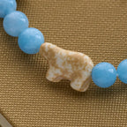 Blue Bead Polar Bear Handmade Cross Bracelet