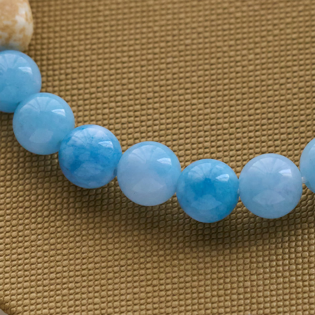Blue Bead Polar Bear Handmade Cross Bracelet