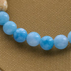 Blue Bead Polar Bear Handmade Cross Bracelet