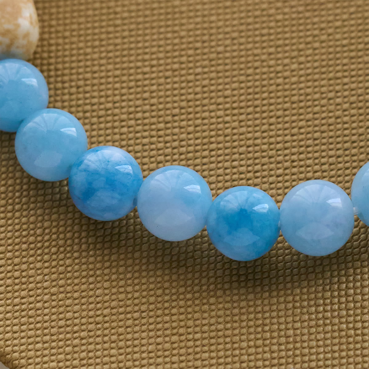 Blue Bead Polar Bear Handmade Cross Bracelet
