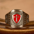Templar Shield Cross Ring-A Sacred Emblem of Valor and Faith