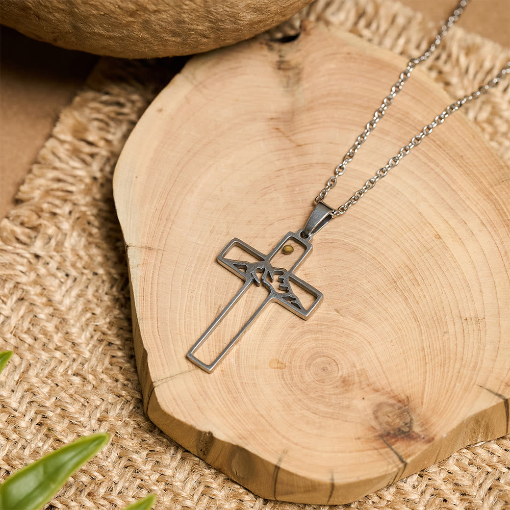Mustard Seed Mountain Cross Necklace