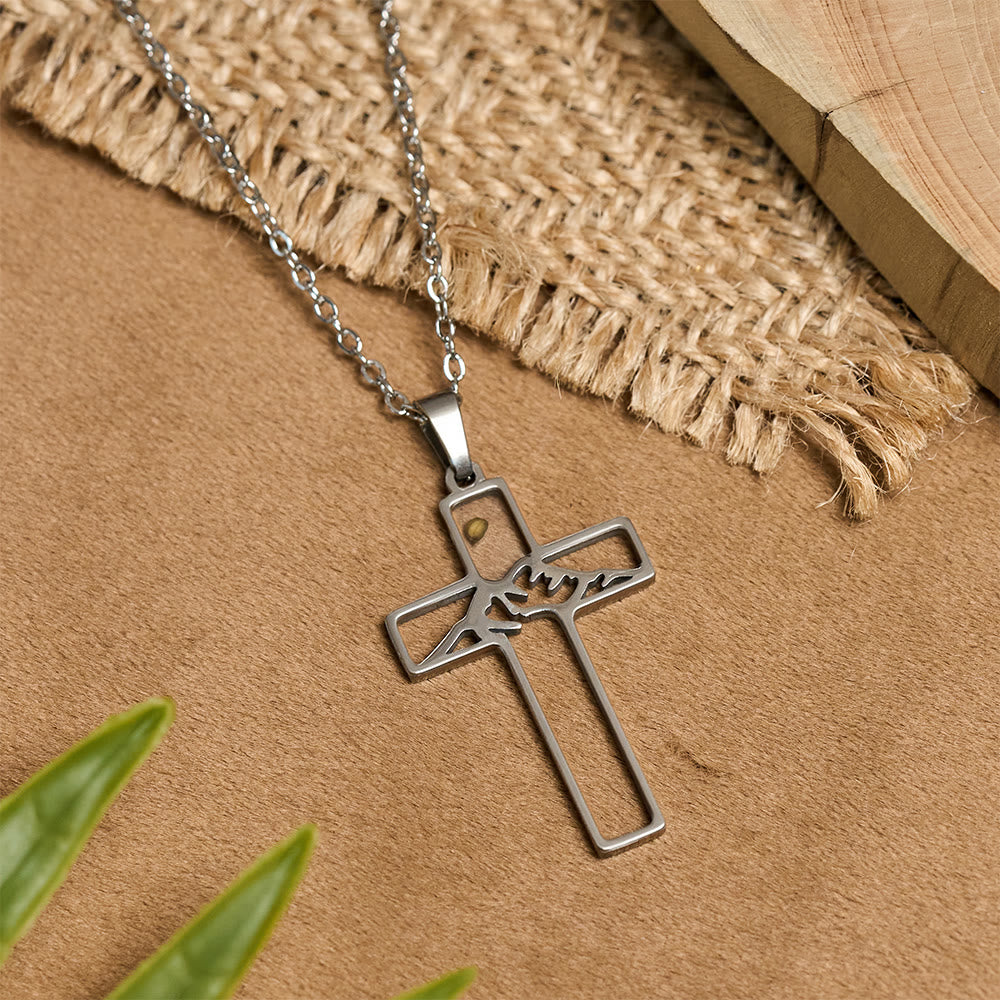 Mustard Seed Mountain Cross Necklace