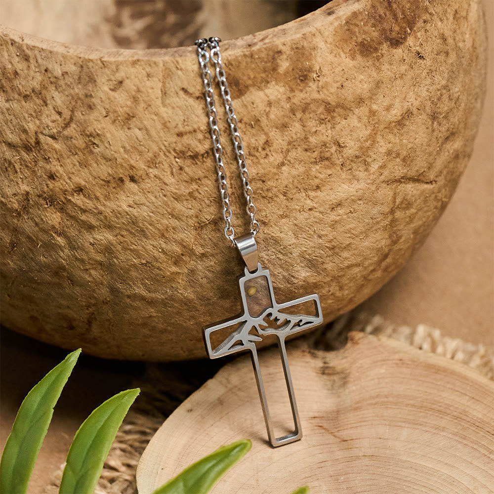 Mustard Seed Mountain Cross Necklace