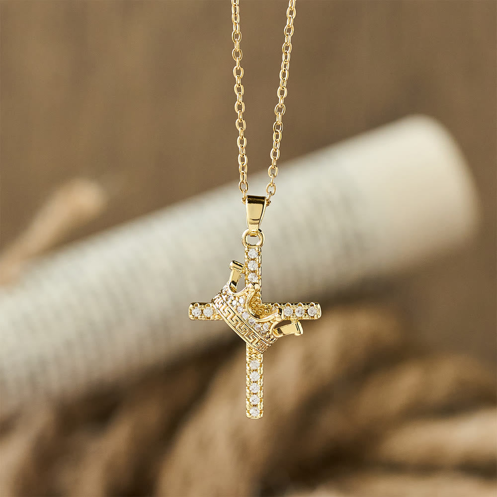 Cross & Crown Sparkle Necklace (2 Sizes)