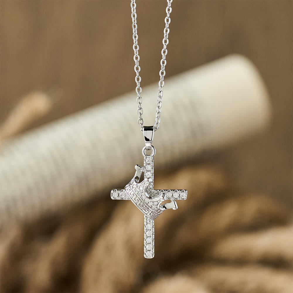 Cross & Crown Sparkle Necklace (2 Sizes)