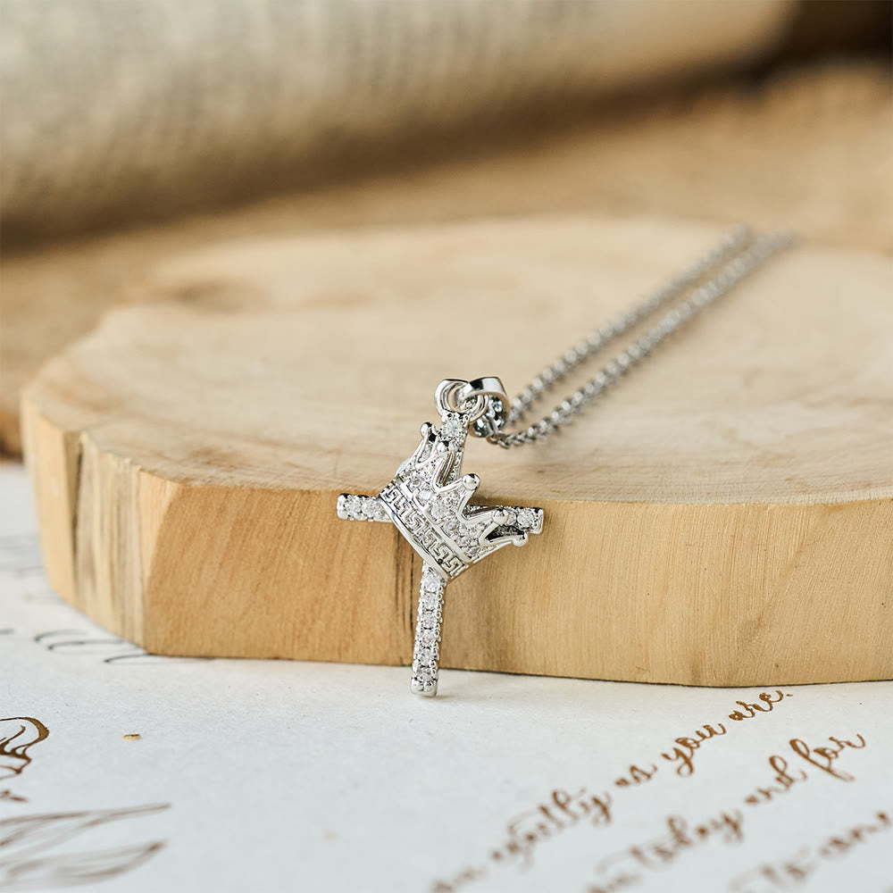 Cross & Crown Sparkle Necklace (2 Sizes)