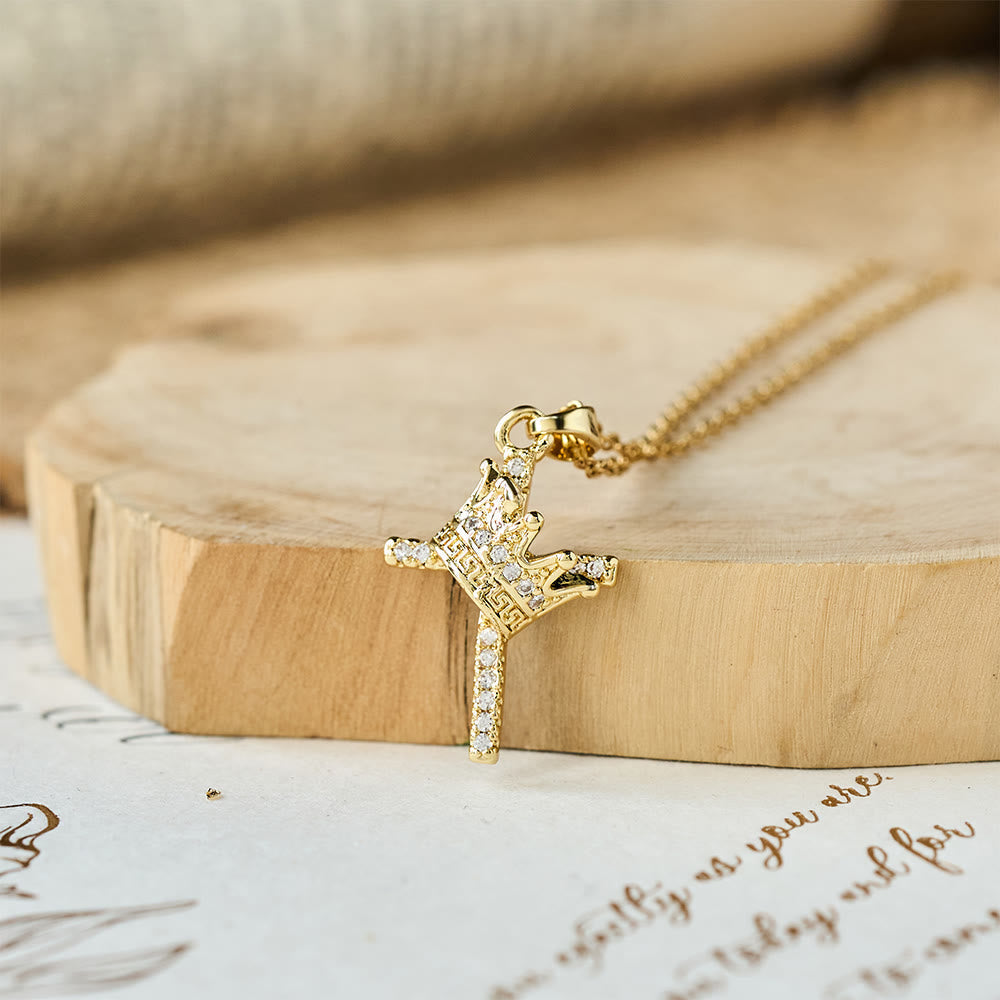 Cross & Crown Sparkle Necklace (2 Sizes)