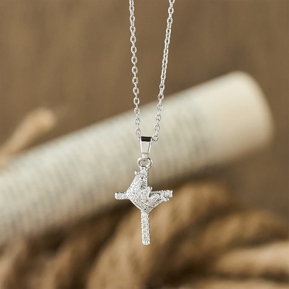 Cross & Crown Sparkle Necklace (2 Sizes)