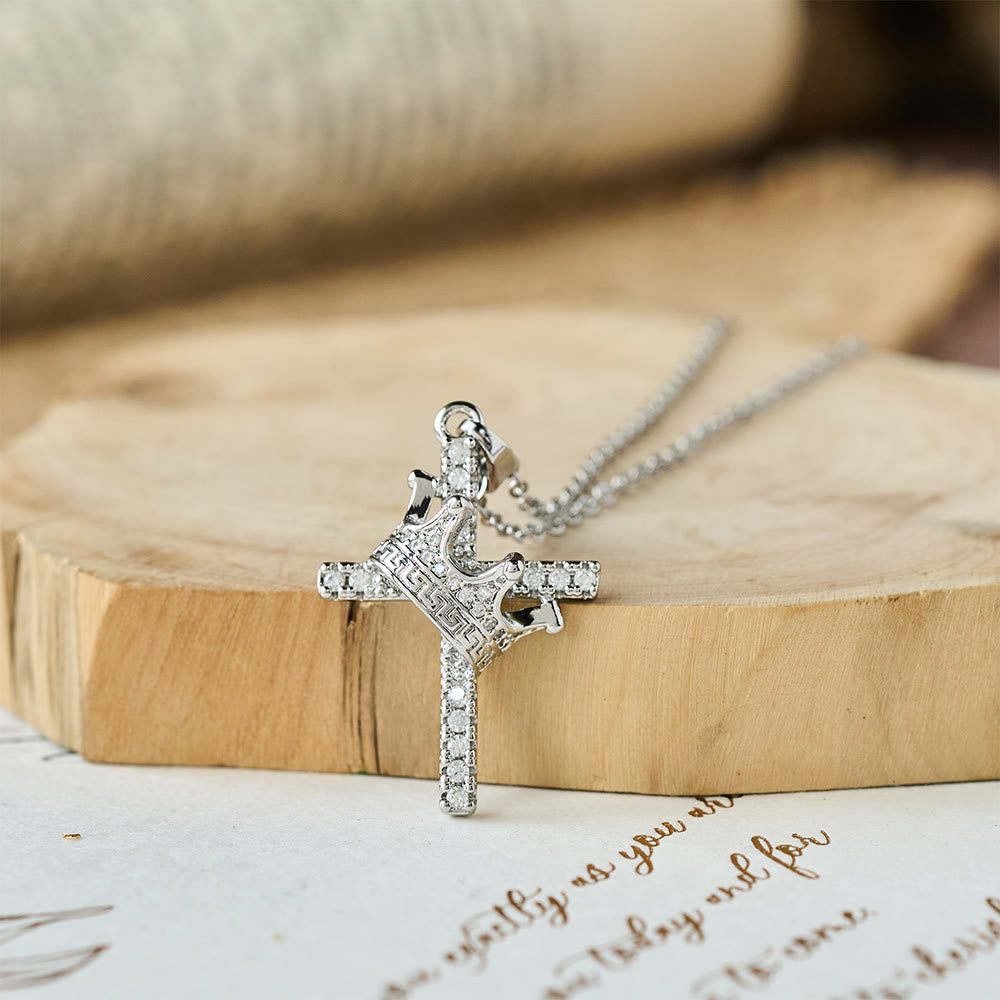 Cross & Crown Sparkle Necklace (2 Sizes)