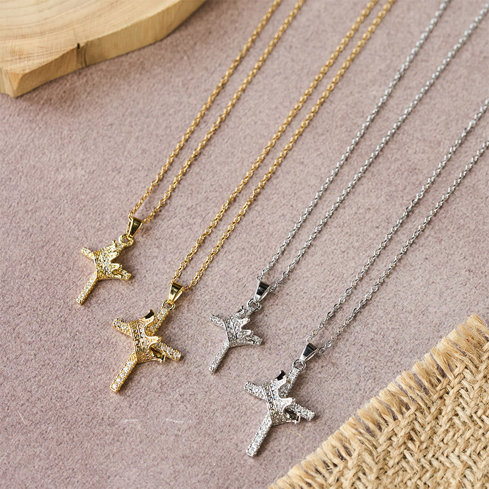 Cross & Crown Sparkle Necklace (2 Sizes)