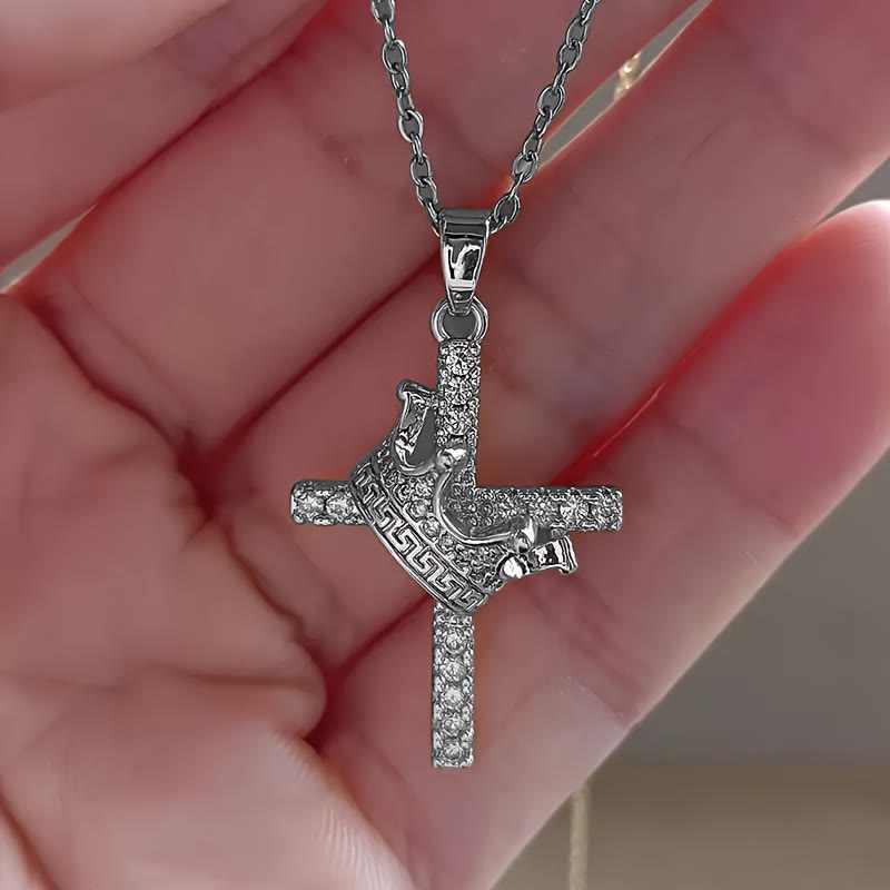 Cross & Crown Sparkle Necklace (2 Sizes)