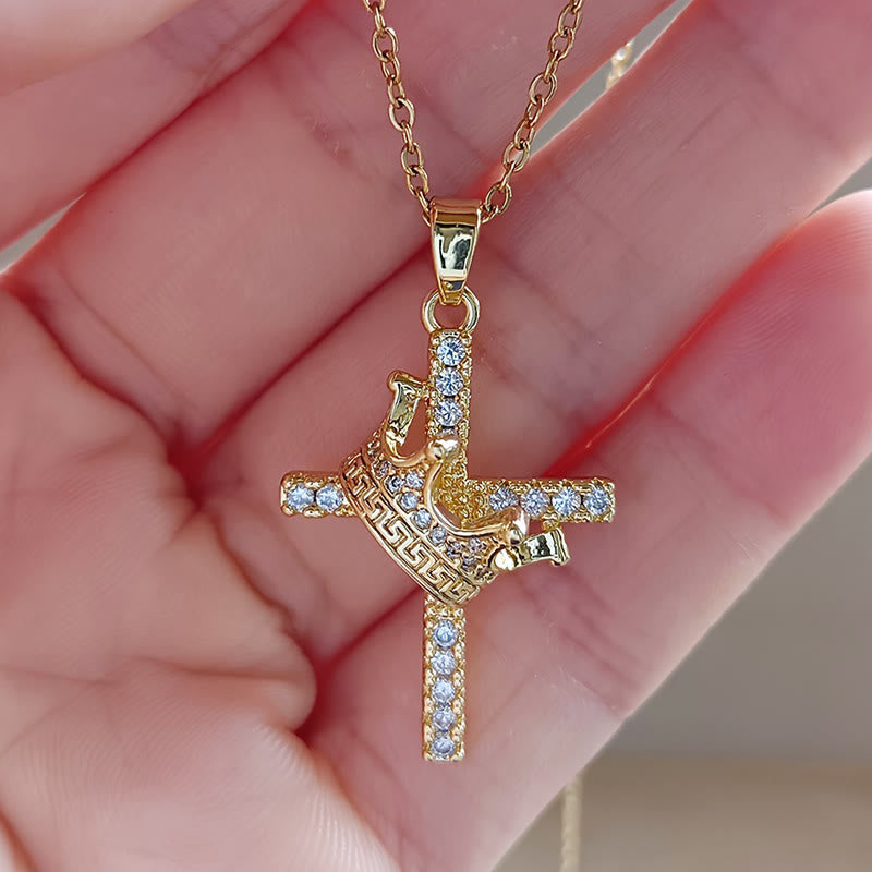 Cross & Crown Sparkle Necklace (2 Sizes)