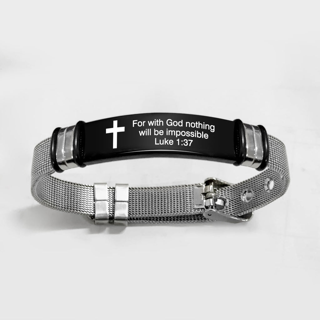 Multi-Styled Motivational Cross Bracelet with Bible Verses