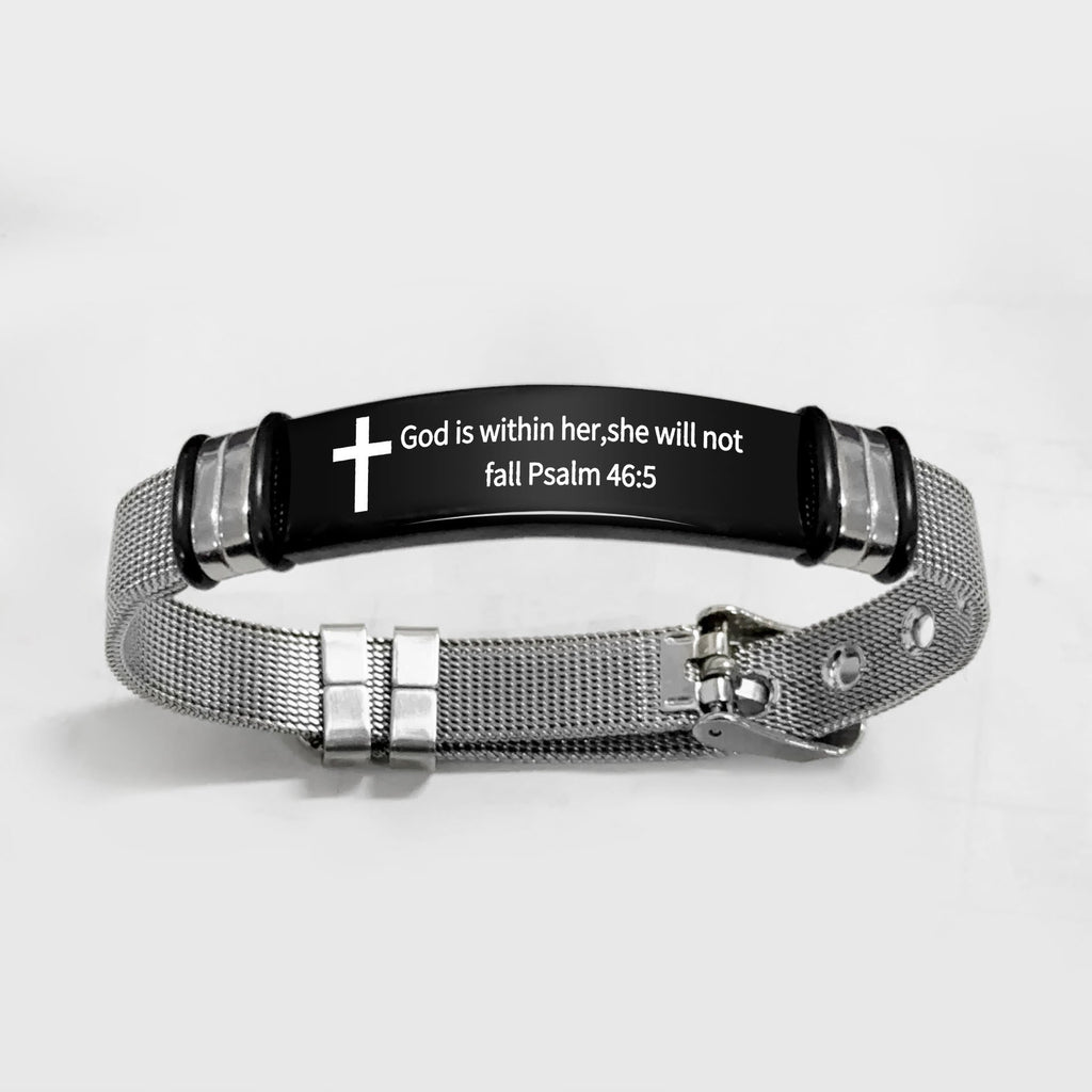 Multi-Styled Motivational Cross Bracelet with Bible Verses