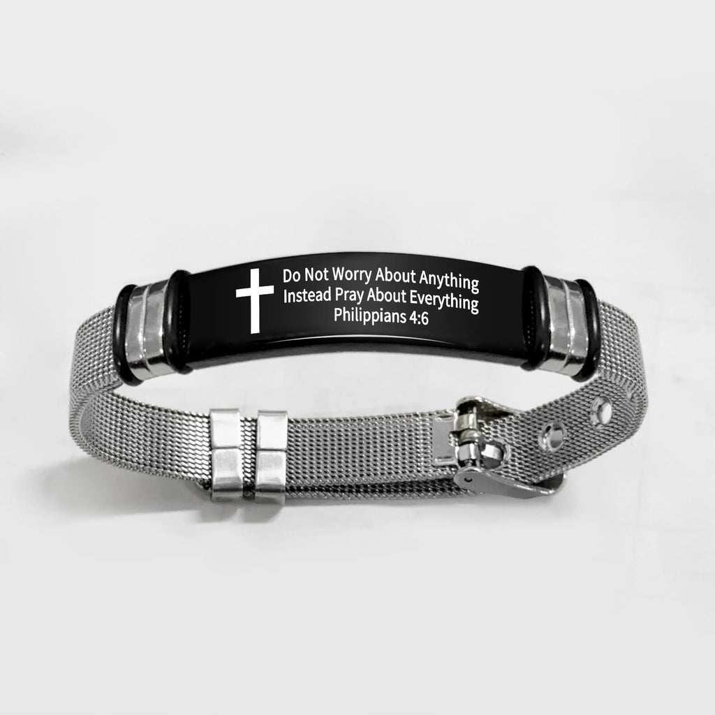 Multi-Styled Motivational Cross Bracelet with Bible Verses