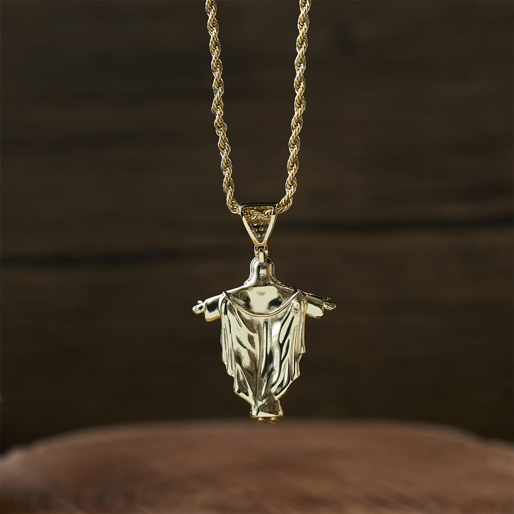 Iced Out Jesus Cross Pendant Necklace with Gift Box
