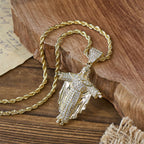 Iced Out Jesus Cross Pendant Necklace with Gift Box