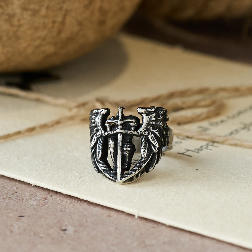 Archangel Michael Winged Sword Ring