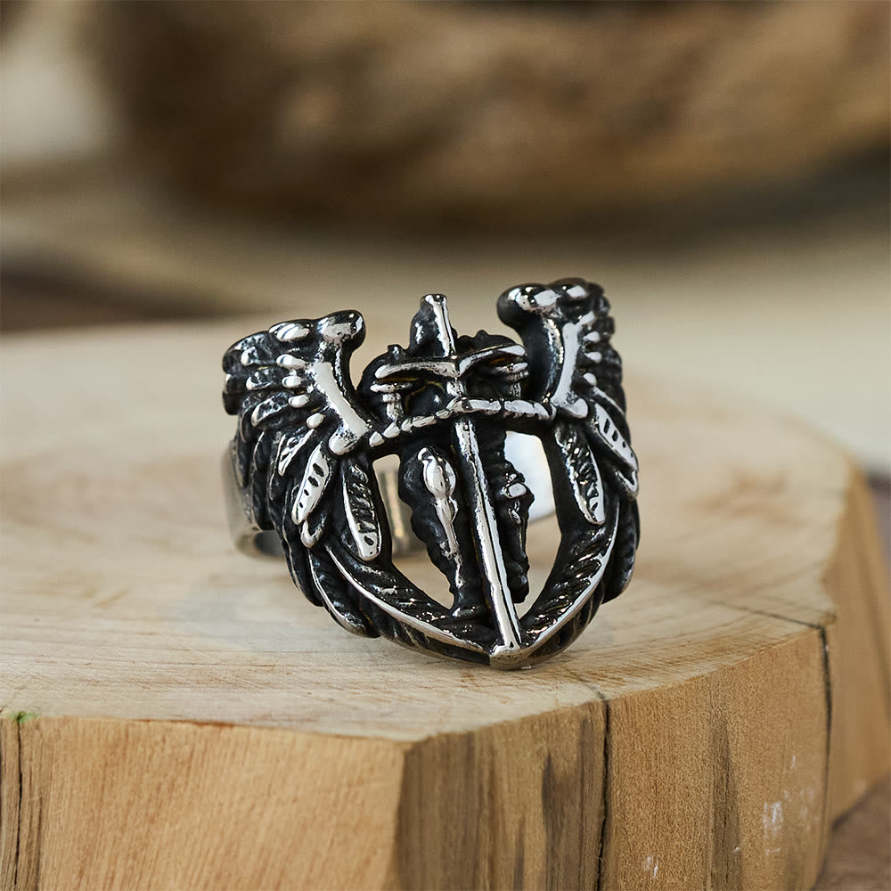 Archangel Michael Winged Sword Ring