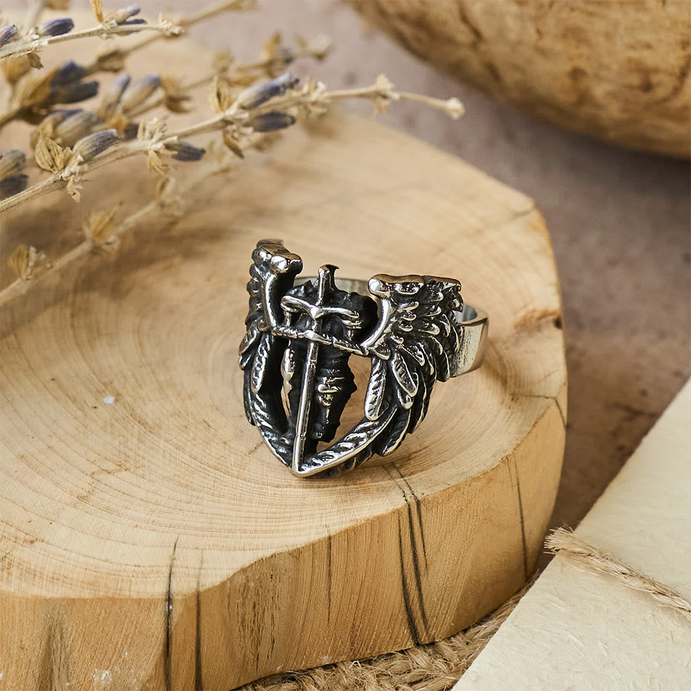 Archangel Michael Winged Sword Ring