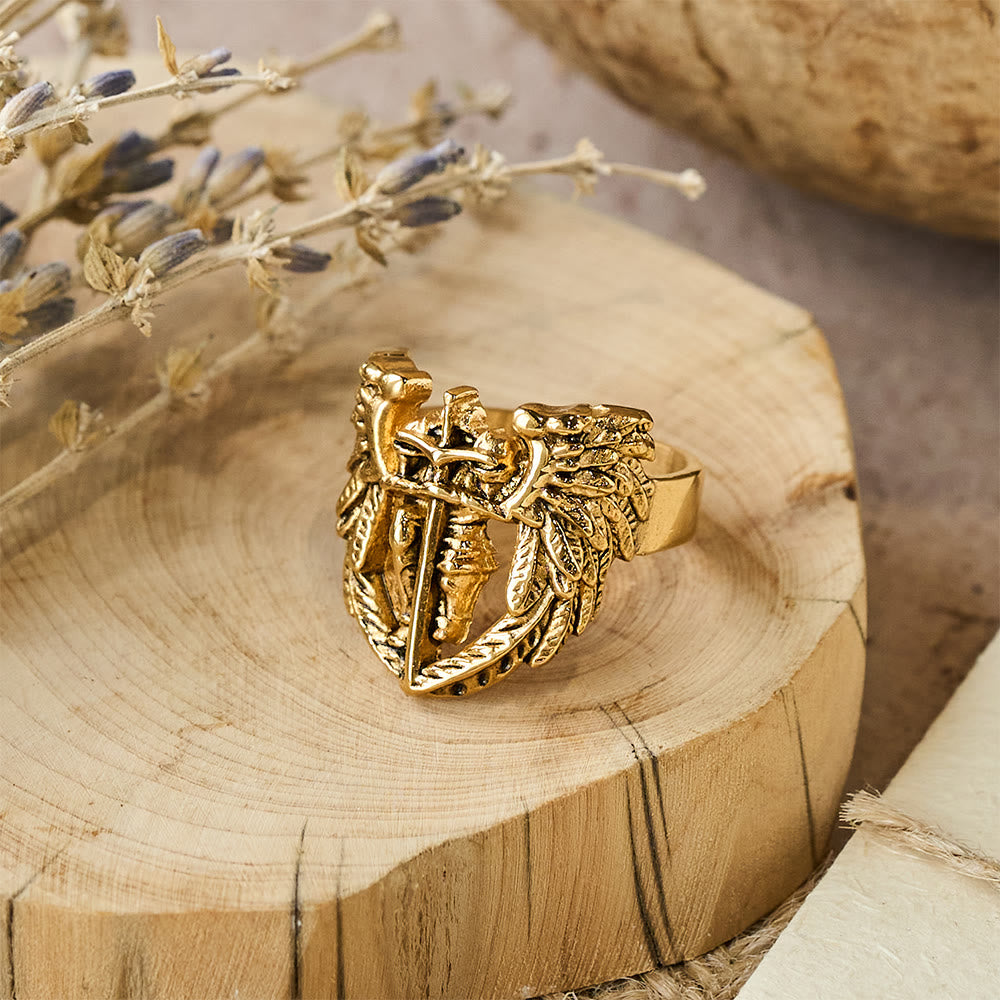 Archangel Michael Winged Sword Ring