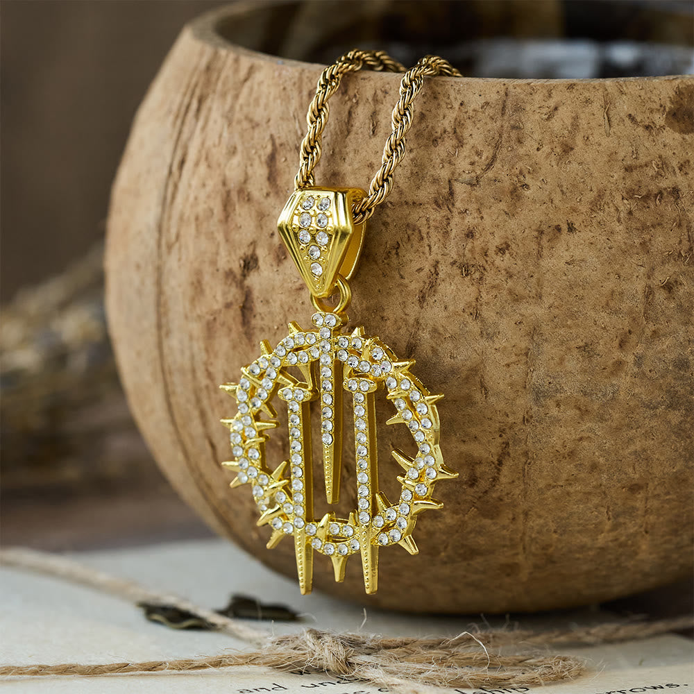 Crown of Thorns & Nails Rope Chain Necklace