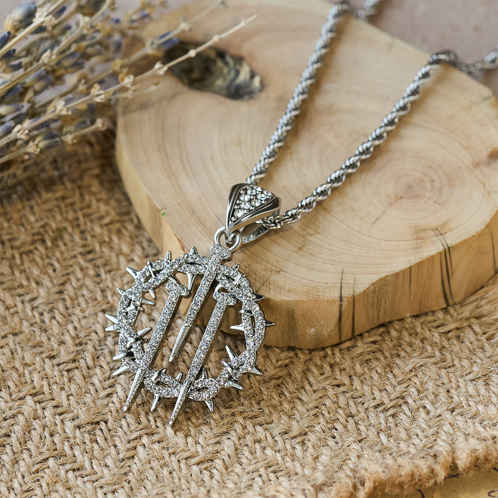 Crown of Thorns & Nails Rope Chain Necklace