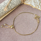 Golden/Silver/Black Zircon Cross Bracelet