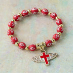 Winged Cross Charm Bracelet