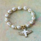 Winged Cross Charm Bracelet