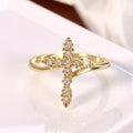 Cross Ring with Clustered Cubic Zirconia Accents