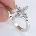 Cross Ring with Clustered Cubic Zirconia Accents