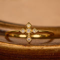 Zircon-Encrusted Cross Ring