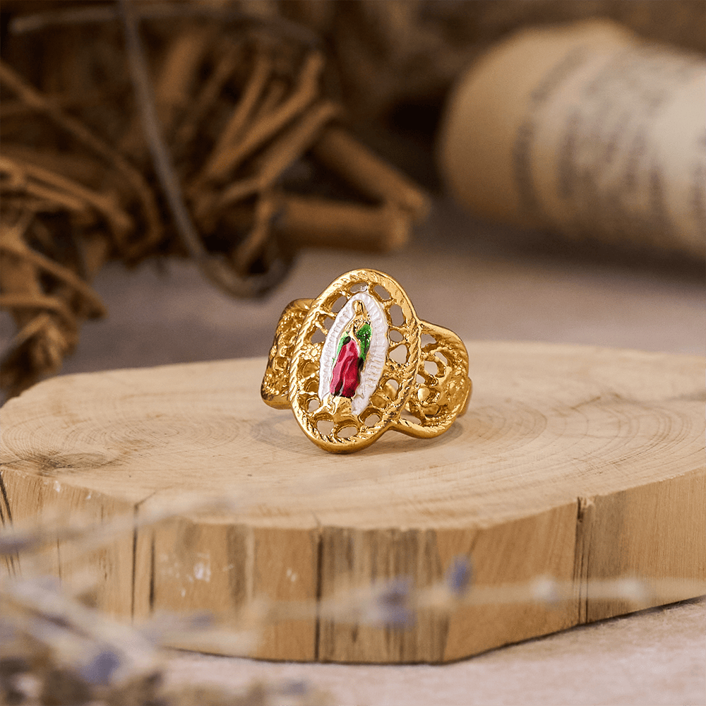Ornate Openwork Our Lady Ring