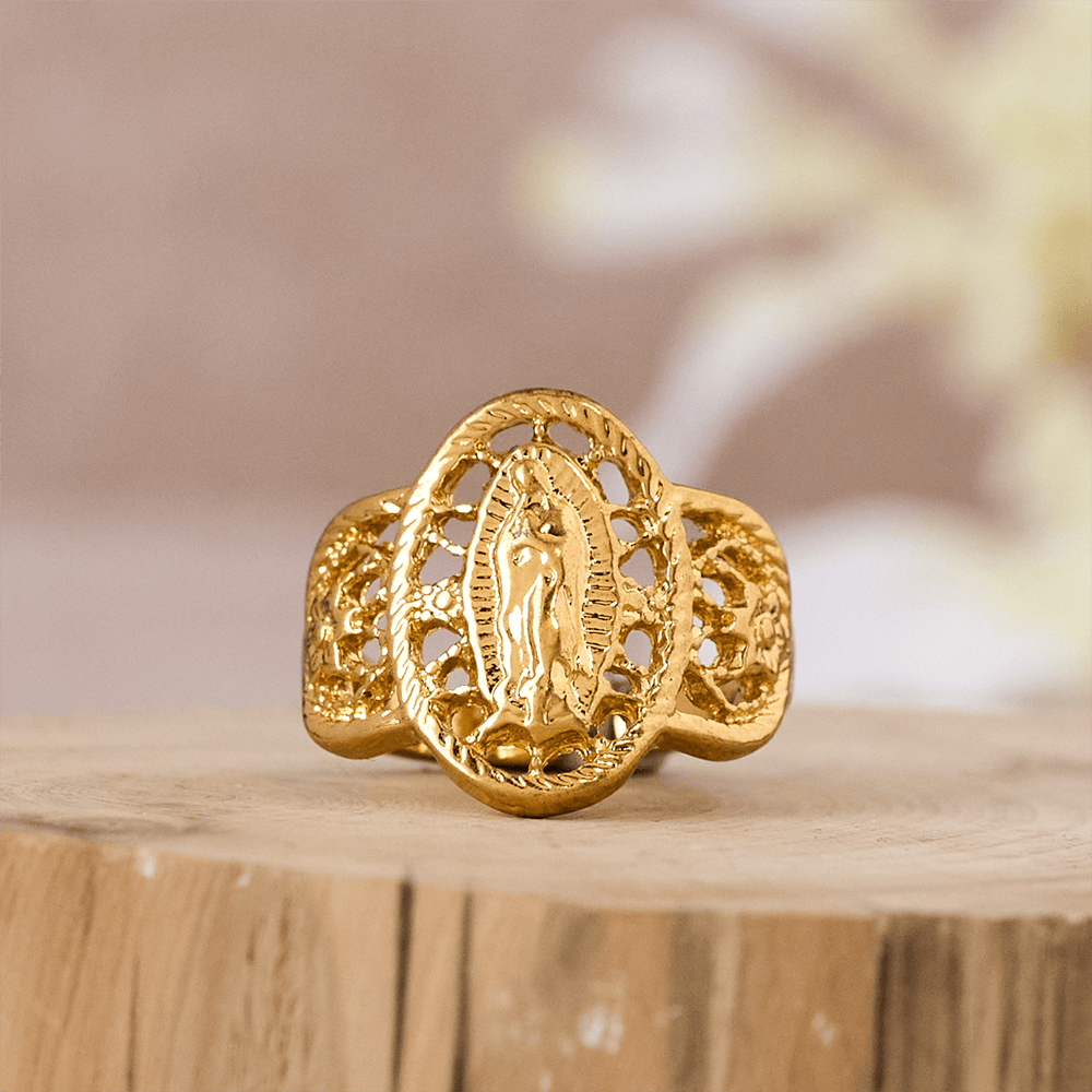 Ornate Openwork Our Lady Ring